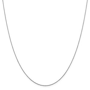 JewelryWeb Collier avec pendentif en or blanc 14 carats de 0,8 mm avec fermoir à ressort V P 8R, 41, Métal Or blanc Doré Métal Or blanc, Pas de gemme - Publicité