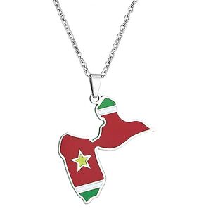 Generic Collier avec pendentif carte de la Guadeloupe et drapeau 50 cm de long Collier ras-du-cou gothique pour fête Cadeau d'anniversaire - Publicité