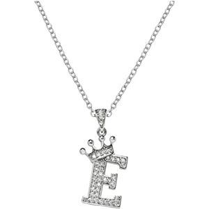 Generic Collier avec pendentif couronne de 26 lettres anglaises en diamant complet pour femme, colliers en strass couronne A Z 26 colliers avec initiales de l'alphabet pour adolescents et filles,, taille - Publicité