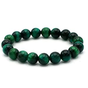 Miracles Minéraux Bracelet perle ronde 10 mm, pierre naturelle, création artisanale française, plus de 40 choix (Oeil de tigre vert 10 mm) - Publicité