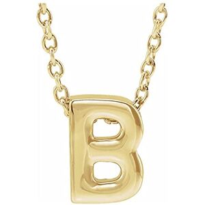 JewelryWeb Collier avec pendentif en or jaune 14 carats avec monogramme initiale B 8 x 5,8 mm 16 poli pour femme – 46 cm, One Size, Or Métal Or jaune, Pas de gemme - Publicité