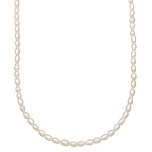 Kuzzoi Collier pour homme en argent sterling 925 avec perles d'eau douce (4-4,5 mm) de forme ovale, collier unisexe avec perles, longueur 42 + 5 cm, Perle Argent sterling, Perle - Publicité