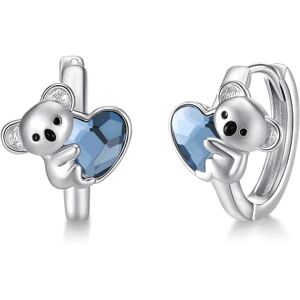 Midir&Etain Boucles d'oreilles koala en argent sterling 925 hypoallergéniques en forme d'animal avec cristal Koala Bijoux cadeaux pour femmes et filles, Argent sterling, Cristal - Publicité