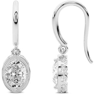 Friendly Diamonds 1 CT TW IGI-zertifiziert Ovale Forme Im Labor gezüchteter Diamant Earrings   14K in Or Blanc   Bella Vintage baumelnde Diamant-Ohrringe   Réglage des broches   FG-VS1-VS2 Qualité - Publicité