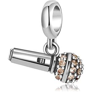 GaLon Perles de charme pour femmes en argent sterling 925, microphone incrusté de zircon bricolage pendentif fait main cadeau pour femme fille pour bracelet à breloques Pandora/Troll/Chamilia - Publicité