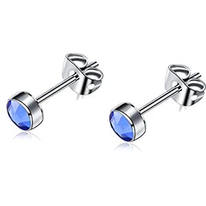 Artskin Boucles d'oreilles en titane G23 pour femmes filles boucles d'oreilles hypoallergéniques en cristal de zircone 7mm boucles d'oreilles pour oreilles sensibles - Publicité