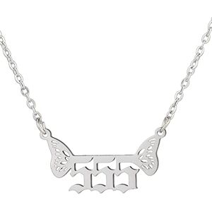 Generic Bijoux en acier inoxydable pour femme, collier avec pendentif numéro d'ange de luxe 000 999 papillon petit collier diamant, taille unique, Acier inoxydable - Publicité