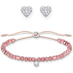 THOMAS SABO Sabo SET0603-401-9-L20v Parure bracelet et boucles d'oreilles pour femme en argent sterling 925, 20 cm, Argent sterling, Zircone cubique - Publicité