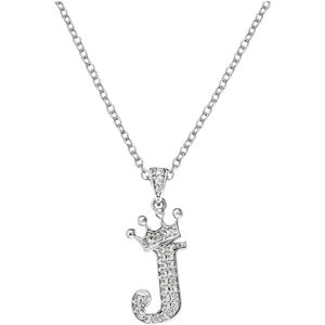 Generic Collier avec pendentif en forme de couronne avec 26 lettres anglaises en diamant pour femme Colliers à initiales de l'alphabet A Z 26 pour adolescentes Collier en cristal, taille unique, Métal - Publicité