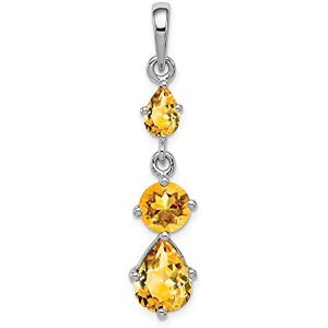 JewelryWeb Collier avec pendentif en citrine à dos ouvert poli en argent sterling 925 pour femme, one-size, Métal Argent Pierre précieuse Métal Argenté, Citrine - Publicité