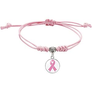 Lomhmn Montre robuste pour homme avec ruban rose et nœud en diamant Bracelet de sensibilisation au cancer du sein Fait à la main Cadeau pour femmes et filles Léger (#0315-2-rose, taille unique) - Publicité