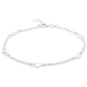 Vanbelle Bijoux en argent sterling – Tampon plaqué rhodium 925 – Bracelet de cheville à breloques multi-cœurs – Bijoux de pied magnifiquement conçus – 22,9" de long + 2,5" d'extension - Publicité