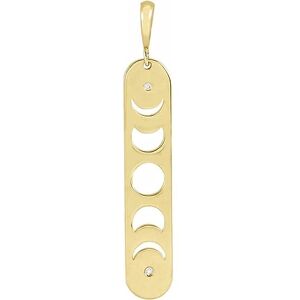 JewelryWeb Collier avec pendentif en or jaune 14 carats avec diamant naturel rond de 1 mm 0,01 carat I1 G H poli .01 phases de lune céleste pour femme, One Size, Diamant Diamant Pierre précieuse Doré, Diamant - Publicité