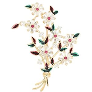 RWRAPS Broches Alliage Romantique Bouquet Forme Broche Élégante Épinglette Art Corsage Châle Broche pour Écharpe Femmes Collier Décoratif Broche () - Publicité