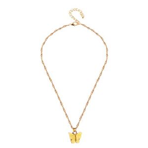 Rabbiter Collier avec pendentif papillon en forme de lapin pour femme Couleur douce Pour mariage et été, bijoux en acrylique Couleur sauvage - Publicité