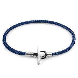 ANCHOR & CREW Bracelet Cambridge Argent Et Corde Bleu Marine Homme 21cm - Publicité