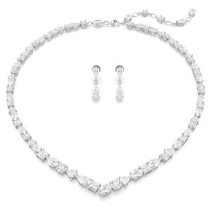 Swarovski Parure Mesmera composée de boucles d'oreilles et d'un collier sertis de cristaux blancs, en métal rhodié - Publicité