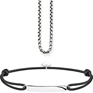 THOMAS SABO Sabo SET0609-173-21 Parure de bijoux pour femme avec collier et bracelet en argent sterling 925, 21 cm, Argent sterling, Zircone cubique - Publicité