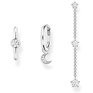 THOMAS SABO Sabo SET0617-051-14 Parure de bijoux pour femme Boucles d'oreilles créoles en argent sterling 925, taille unique, Argent sterling, Zircone cubique - Publicité