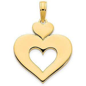 JewelryWeb Collier avec pendentif en forme de cœur en or jaune 14 carats mesurant 17,87 mm de large et 0,92 mm d'épaisseur, bijoux cadeaux pour femmes - Publicité