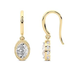 Friendly Diamonds 8 CT TW IGI-zertifiziert Ovale Forme Im Labor gezüchteter Diamant Earrings   18K in Or Jaune   Bella Vintage baumelnde Diamant-Ohrringe   Réglage des broches   FG-VS1-VS2 Qualité - Publicité