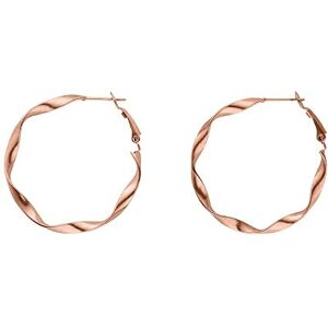 PURELEI® Boucles d’oreilles Ke Kai (Or rose), boucles d’oreilles femme fantaisie en acier inoxydable, créoles torsadées résistantes à l’eau, 42 mm de diamètre (Plaqué or rose) - Publicité