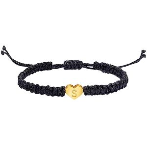 Yavion Rose Acier Bijoux Bracelet D'Amitié Tissé À La Main En Or Love English 26 Initiales Lovers Girlfriends Avec Classique Avec Amoureux Bijoux (S, One Size) - Publicité