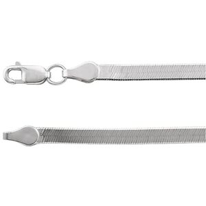 JewelryWeb Chaîne flexible à chevrons en or blanc 14 carats 2,8 mm pour femme – 46 cm, One Size, Or Métal Os Doré Métal, Pas de gemme - Publicité