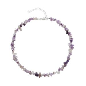 Nilioyul Collier Chic en pierre de cristal fait à la main avec des perles de Quartz naturel pour femmes et filles, collier de déclaration, bons cadeaux, violet - Publicité