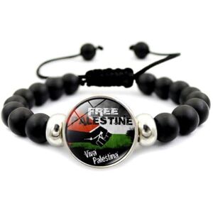 Qvverrv Bracelet drapeau palestinien gratuit, bracelet de la liberté palestinienne, bracelets Save Gaza, symbole réglable du drapeau patte palestinien, 1PCS - Publicité