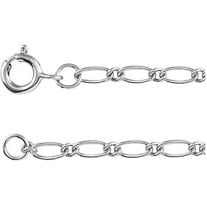 JewelryWeb Chaîne Figaro en or blanc 14 carats de 1,5 mm pour femme – 61 cm, One Size, Or Métal Or blanc, Pas de gemme - Publicité