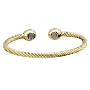 Générique Bracelet en cuivre Bracelet jonc d' Bracelet ouvert Bague Femme Bracelet européen Acier Quartz Anneaux (Gold, One Size) - Publicité