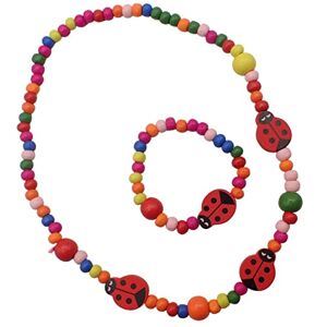 Topkids Accessories Ensemble collier et bracelet en bois pour enfants, bijoux colorés en bois épais pour enfants, parfaits pour un sac de fête, Bois - Publicité