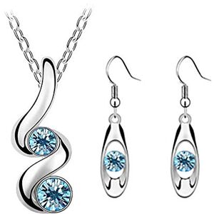 Generic Parure de bijoux avec pendentif et boucles d'oreilles en diamant occidental, ensemble de bijoux en alliage de cristal, ensemble de bijoux pour filles, taille unique, Alliage + perle - Publicité