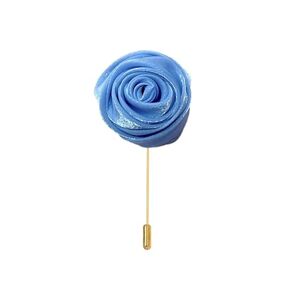 BZSDDY 4.5 * 9CM 50/100 pièces bleu vif or tissu Satin fleur épinglette Badge fleur Corsage tissu Satin fleur/Rose épinglette broche pour femmes de mariée - Publicité