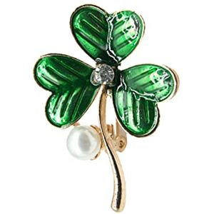 PACKOVE Broches Broche De Trèfle Broche Noeud Papillon Corsage Vert Décor Unique Broche De Fixation De Chapeau Broche De Sac Broche De Perle Épingles Bijoux Cristal Vêtements - Publicité