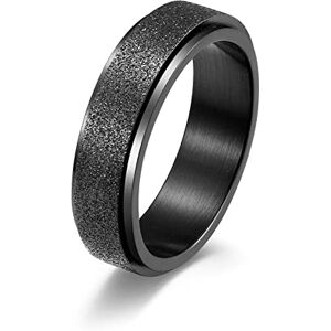 Beydodo Bague Anti Stress Acier Inoxydable, Bague Personnalisable Homme Fiancaille Taille 54 Anneau Noir 6mm Mat Rotatif - Publicité