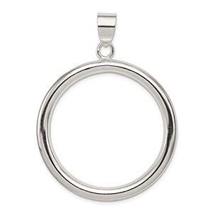 JewelryWeb Collier avec pendentif en forme de cercle poli en argent sterling 925 mesurant 51 x 38 mm de large, bijou pour femme, one-size, Métal Argent Argent sterling, Pas de gemme - Publicité