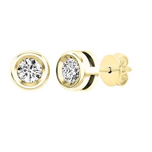 Dazzlingrock Collection Clous d'oreilles solitaires ronds en or jaune 14 carats avec diamant blanc 0,25 carat (Ctw) pour femme, Diamant - Publicité