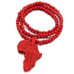 Ztexkee Collier avec pendentif Allah en bois Long collier de perles Dieu islamique arabe Cadeau musulman - Publicité