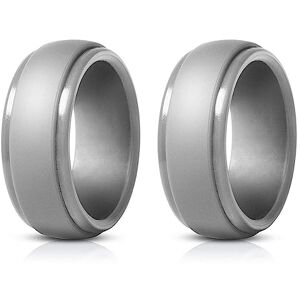 HUPYOMLER Lot de 2 bagues populaires en silicone pour homme et femme 8 mm Gris 12, Silicone - Publicité