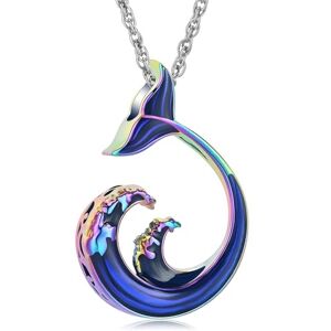 Minicremation Collier urne funéraire en forme de vague pour cendres, collier avec pendentif urne funéraire, cadeau de fête des mères, collier pour femme, Acier inoxydable, Zircone cubique - Publicité