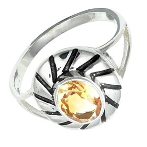 SILVERNROCK Bague en argent sterling 925 en citrine pour homme et femme Toutes les tailles Article cadeau Bijou fait main ERG-1223, 47 (15.0), Métal précieux Pierre précieuse, Citrine - Publicité