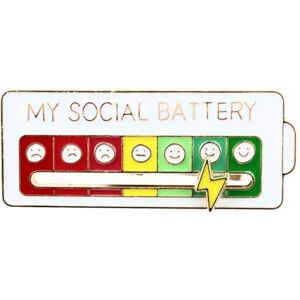 Clj Charles Le Jeune Pin's My Social Battery Mon Humeur Du Moment Fond Blanc Humour qualité de finition Epingle Broche Badge PINS HUMOUR ORIGINAUX - Publicité