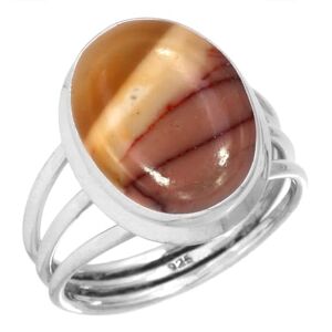 Jeweloporium Multicolore Naturel Mookaite Bague en argent 925 pour femme Pierre Précieuse Fait main Bague en argent Taille 53 Anniversaire Cadeau Cocktail Bijoux - Publicité