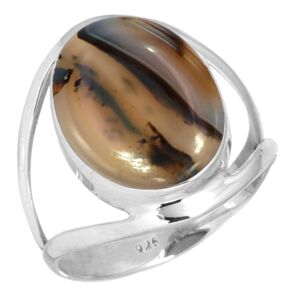 Jeweloporium Multicolore Naturel Montana Agate Bague en argent 925 pour femme Gemme victorien Bague en argent Taille 63.5 Fête des mères Cadeau Fait main Bijoux - Publicité