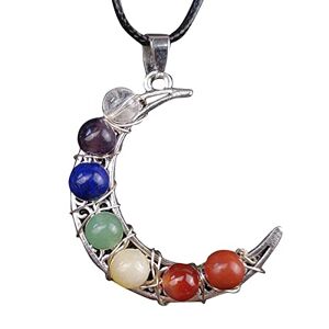 Generic 1 collier avec pendentif en forme d'étoile et de lune en cristal, taille unique, Pierre - Publicité