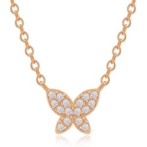 LIHELEI Collier avec Pendentif Papillon pour Femme, Collier Papillon en Argent Sterling S925, Cadeau de Bijoux pour Femmes et Filles – Or rose - Publicité