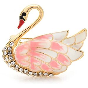 OwKay Broche pour femme Accessoires de mode pour femme Broche en forme de cygne Élégante broche pour fête d'oiseau Cardigan Veste Broche pour manteau Broche tendance (couleur du métal : rose), - Publicité