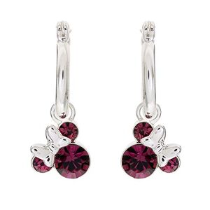 Disney Minnie Mouse Birthstone Jewelry for Women and Girls, Minnie Mouse Crystal Hoop Earrings - Publicité
